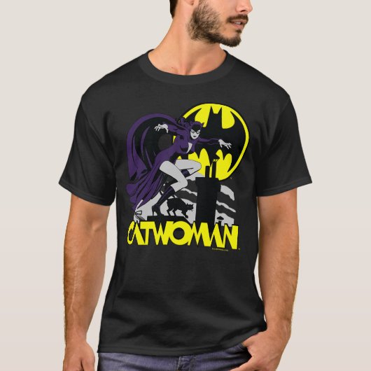 Batman Catwoman Rooftop Cat T-Shirt (Vorderseite)
