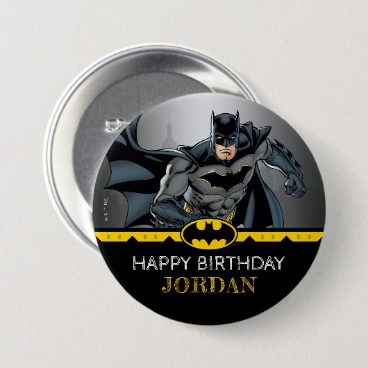 Batman | Chalkboard Happy Birthday Button (Vorne & Hinten)