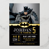 Batman | Chalkboard Happy Birthday Folieneinladung (Vorderseite)