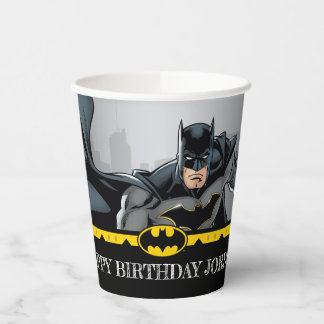 Batman | Chalkboard Happy Birthday Pappbecher