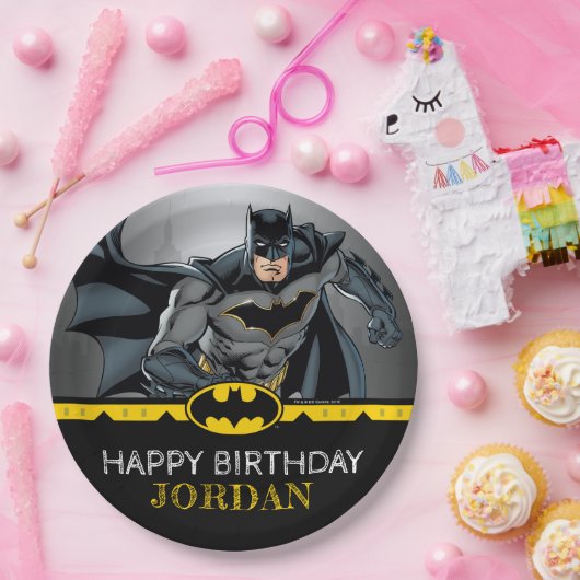Batman | Chalkboard Happy Birthday Pappteller (Party)