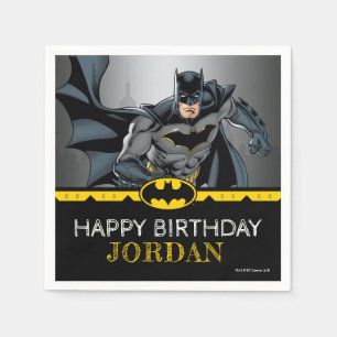 Batman   Chalkboard Happy Birthday Serviette