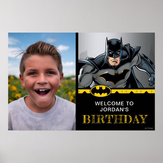 Batman | Chalkboard Happy Birthday Welcome Foto Poster (Vorne)