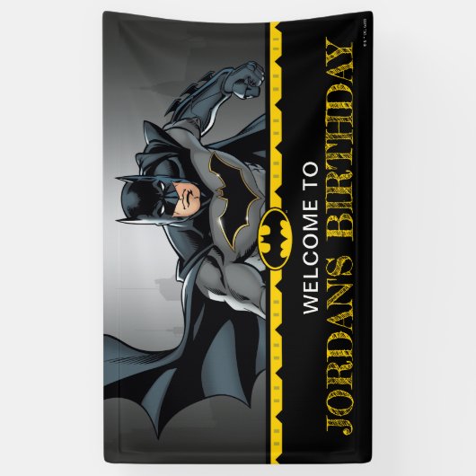 Batman | Chalkboard Happy Birthday Willkommen Banner (Vertikal)