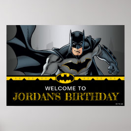 Batman | Chalkboard Happy Birthday Willkommen Poster