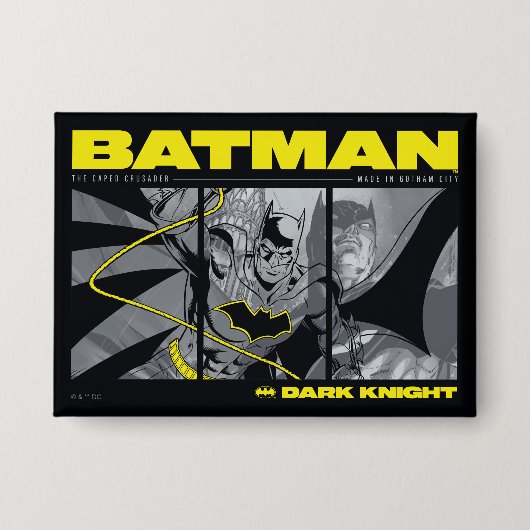 Batman-Comic-Dreipanel-Grafik Button (Vorderseite)