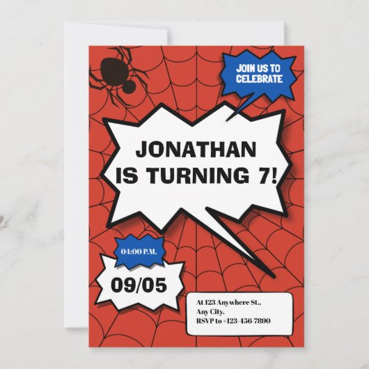 Batman Comic Kindergeburtstag Einladung (Vorderseite)