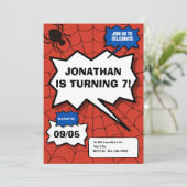 Batman Comic Kindergeburtstag Einladung (Stehend Vorderseite)