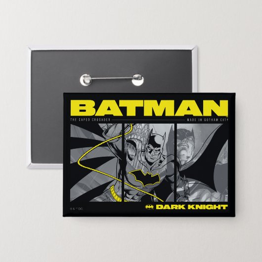Batman Comic Tri-Panel Graphic Button (Vorderseite/Rückseite)
