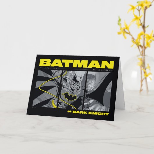 Batman Comic Tri-Panel Graphic Karte (Gelbe Blume)