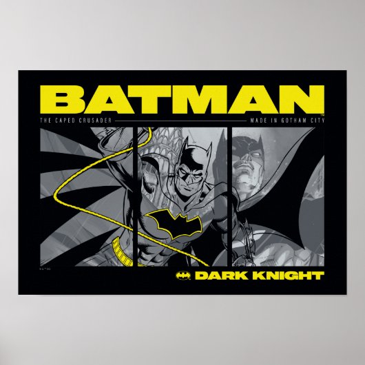 Batman Comic Tri-Panel Graphic Poster (Vorne)