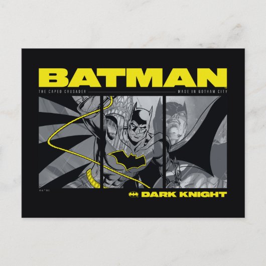 Batman Comic Tri-Panel Graphic Postkarte (Vorderseite)