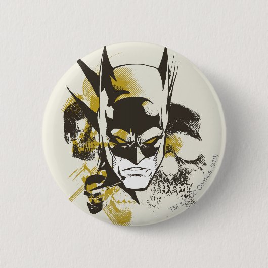 Batman Cowl und Skulls Button (Vorderseite)