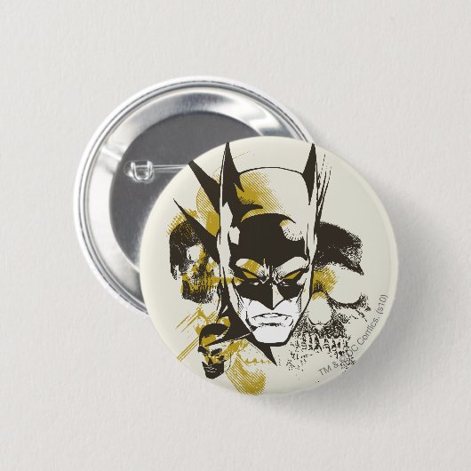 Batman Cowl und Skulls Button (Vorne & Hinten)