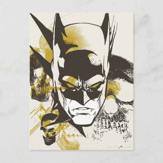 Batman Cowl und Skulls Postkarte (Vorderseite)
