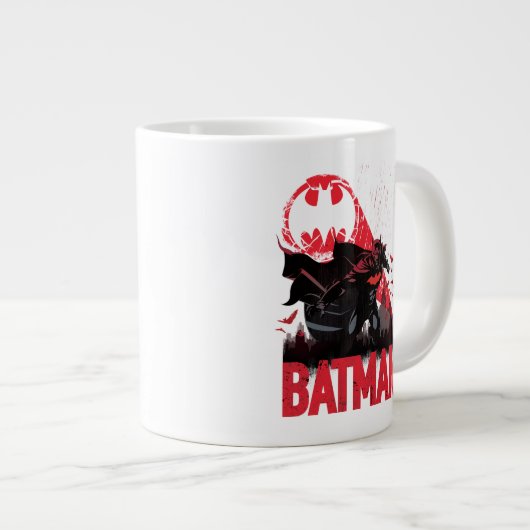 Batman Crimson Bat Signal Jumbo-Tasse (Vorderseite Rechts)