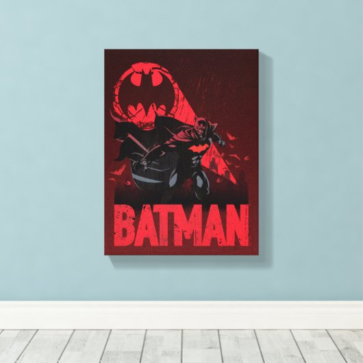 Batman Crimson Bat Signal Leinwanddruck (Insitu (Holzboden))