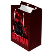 Batman Crimson Bat Signal Mittlere Geschenktüte (Vorderseite Schrägansicht)