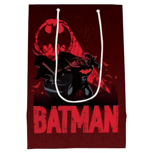 Batman Crimson Bat Signal Mittlere Geschenktüte (Rückseite)