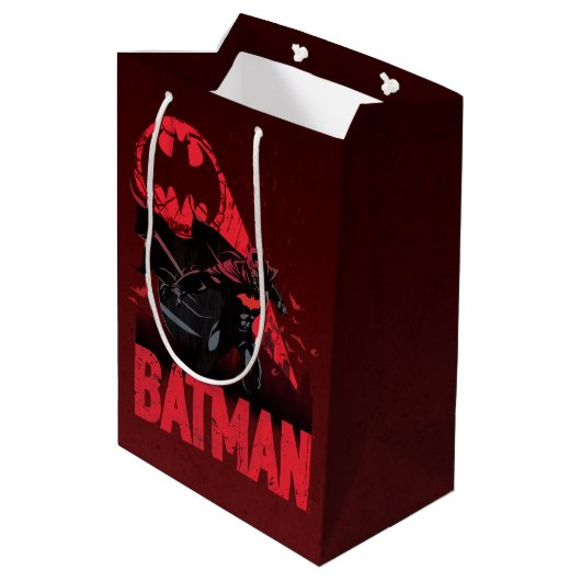 Batman Crimson Bat Signal Mittlere Geschenktüte (Rückseite Schrägansicht)