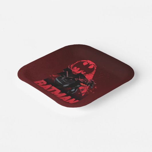 Batman Crimson Bat Signal Pappteller (Gewinkelt)
