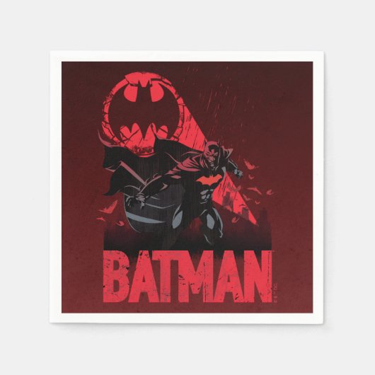 Batman Crimson Bat Signal Serviette (Vorderseite)