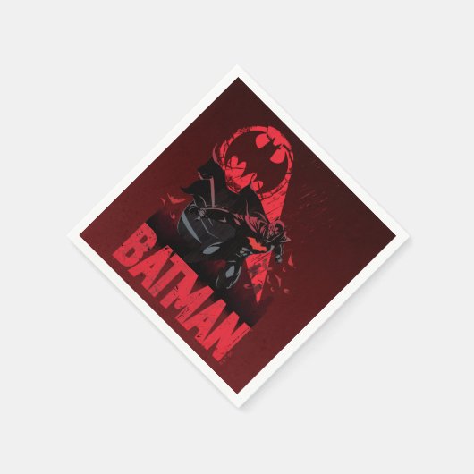 Batman Crimson Bat Signal Serviette (Ecke)