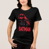 Batman Crimson Bat Signal Tri-Blend Shirt (Vorderseite)