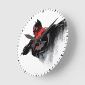 Batman Crimson Batarang Runde Wanduhr (Winkel)