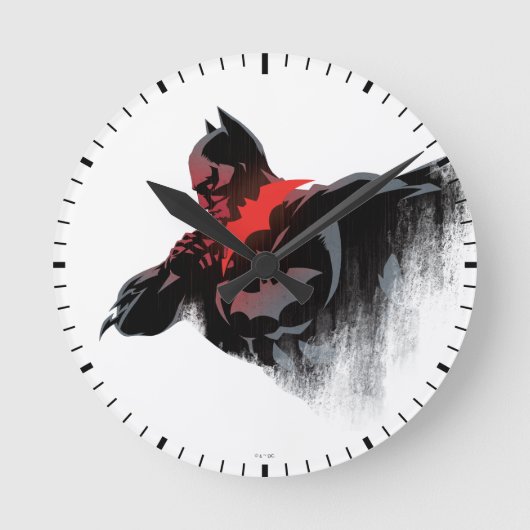 Batman Crimson Batarang Runde Wanduhr (Vorderseite)