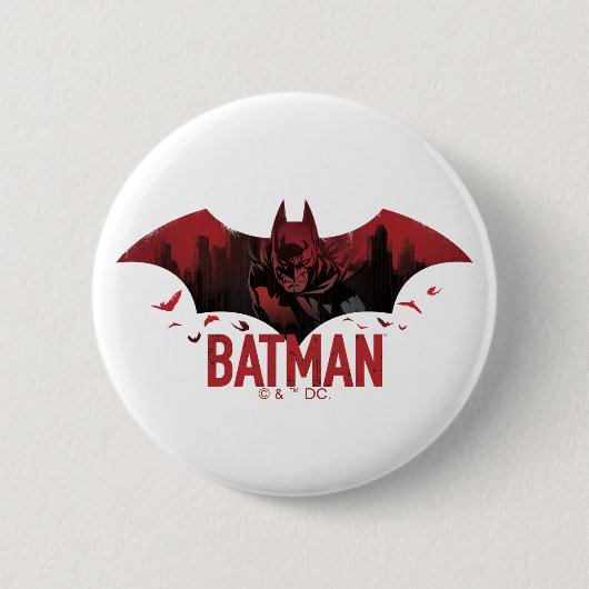 Batman Crimson Gotham Icon Button (Vorderseite)