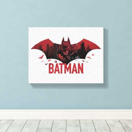 Batman Crimson Gotham Icon Leinwanddruck (Insitu (Holzboden))