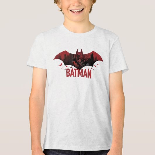 Batman Crimson Gotham Icon Tri-Blend Shirt (Vorderseite)