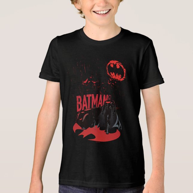 Batman Crimson Rain Tri-Blend Shirt (Vorderseite)