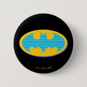 Batman | Cyan Stripes Symbol Button (Vorderseite)