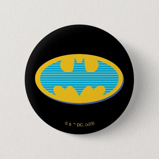 Batman | Cyan Stripes Symbol Button (Vorderseite)