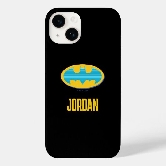 Batman | Cyan Stripes Symbol Case-Mate iPhone Hülle (Rückseite)