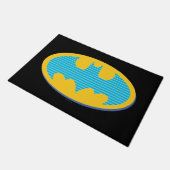 Batman | Cyan Stripes Symbol Fußmatte (Schrägansicht)