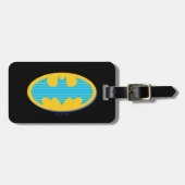 Batman | Cyan Stripes Symbol Gepäckanhänger (Vorderseite horizontal)