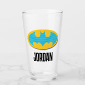 Batman | Cyan Stripes Symbol Glas (Vorderseite)