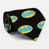 Batman | Cyan Stripes Symbol Krawatte (Gerollt)