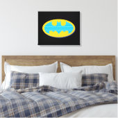 Batman | Cyan Stripes Symbol Leinwanddruck (Insitu (Schlafzimmer))