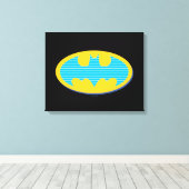 Batman | Cyan Stripes Symbol Leinwanddruck (Insitu (Holzboden))