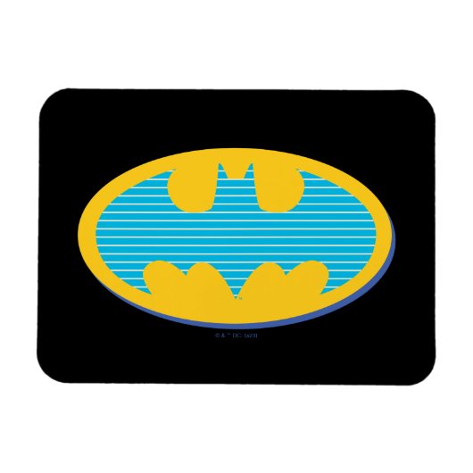 Batman | Cyan Stripes Symbol Magnet (Horizontal)