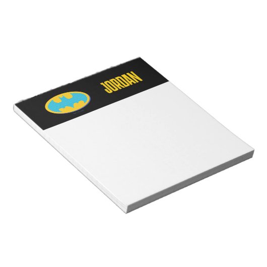 Batman | Cyan Stripes Symbol Notizblock (angewinkelt)