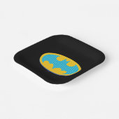 Batman | Cyan Stripes Symbol Pappteller (Gewinkelt)