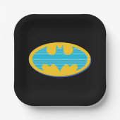 Batman | Cyan Stripes Symbol Pappteller (Vorderseite)