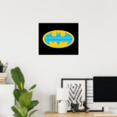 Batman | Cyan Stripes Symbol Poster (Heimbüro)