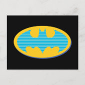 Batman | Cyan Stripes Symbol Postkarte (Vorderseite)