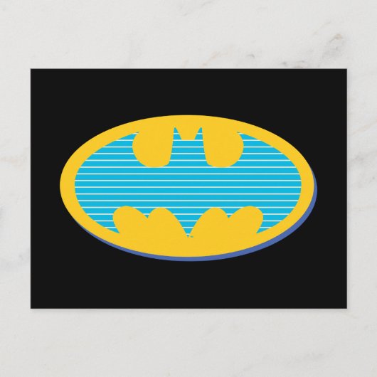Batman | Cyan Stripes Symbol Postkarte (Vorderseite)